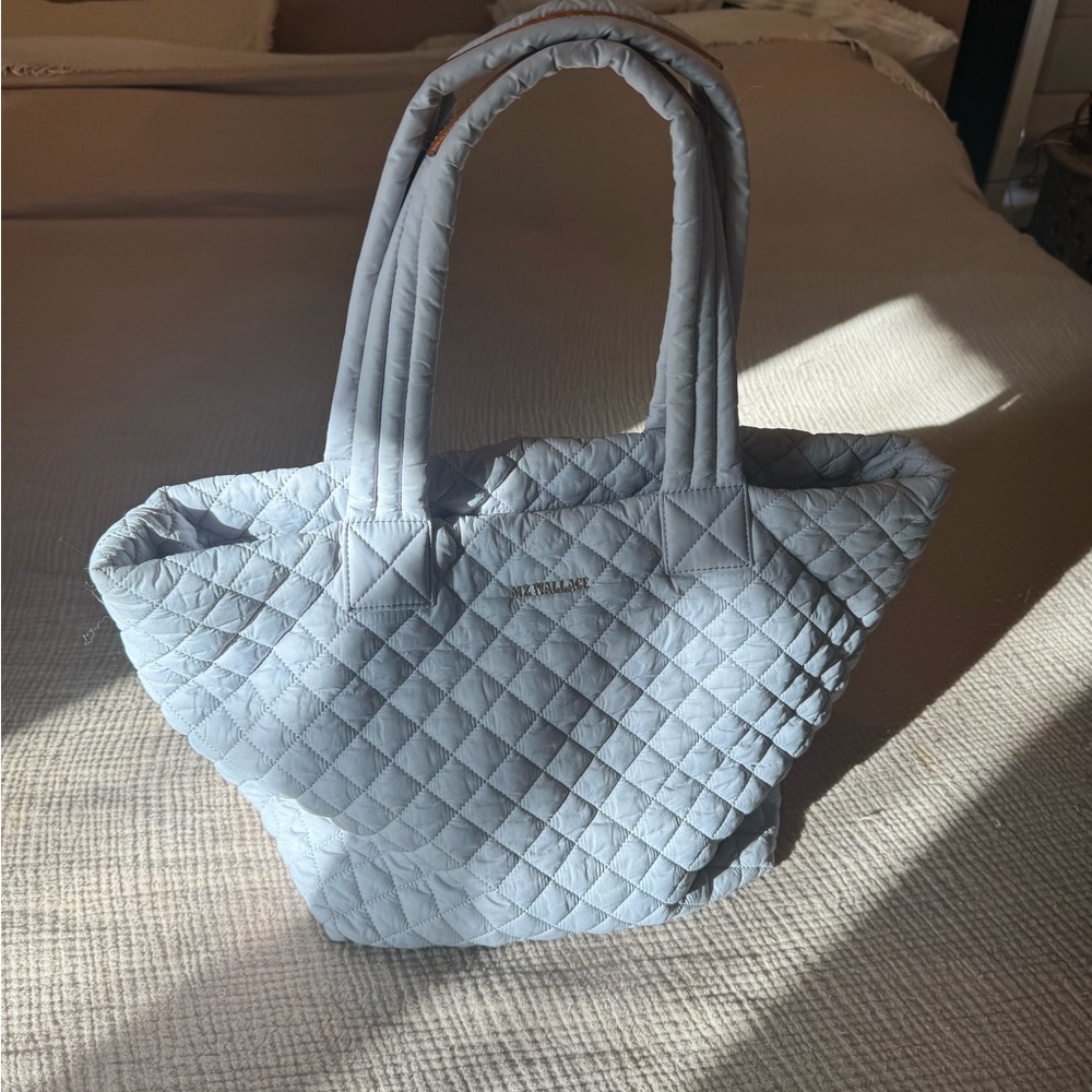 MZ Wallace Light Blue Quilted Tote